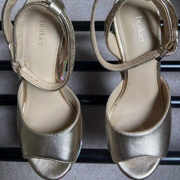 BOTKIER Women Jessie Embellished Leather Platform Wedge Sandals - NEW NWOB - Picture 2 of 8